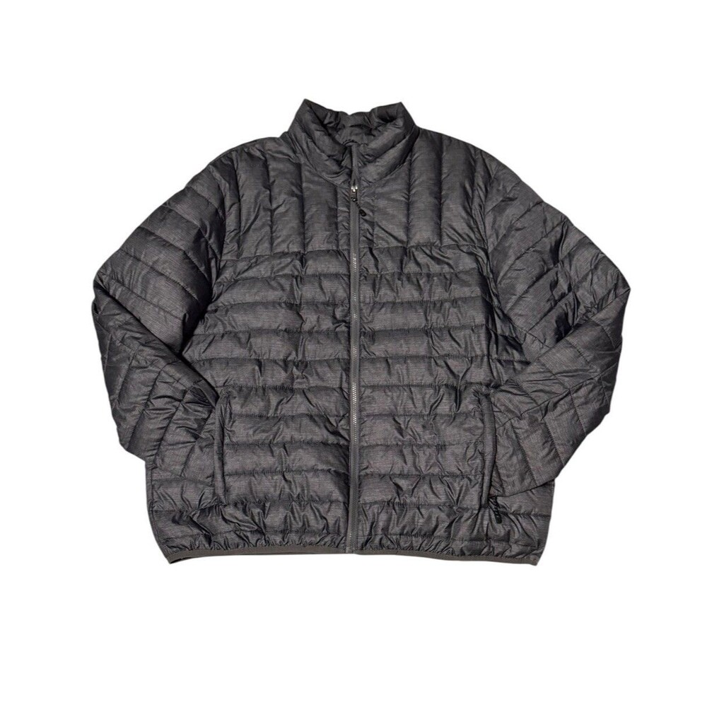 Swisstech Men's Jacket Size 2XL Black Quilted Puffer Full Zip Recycled Insulated